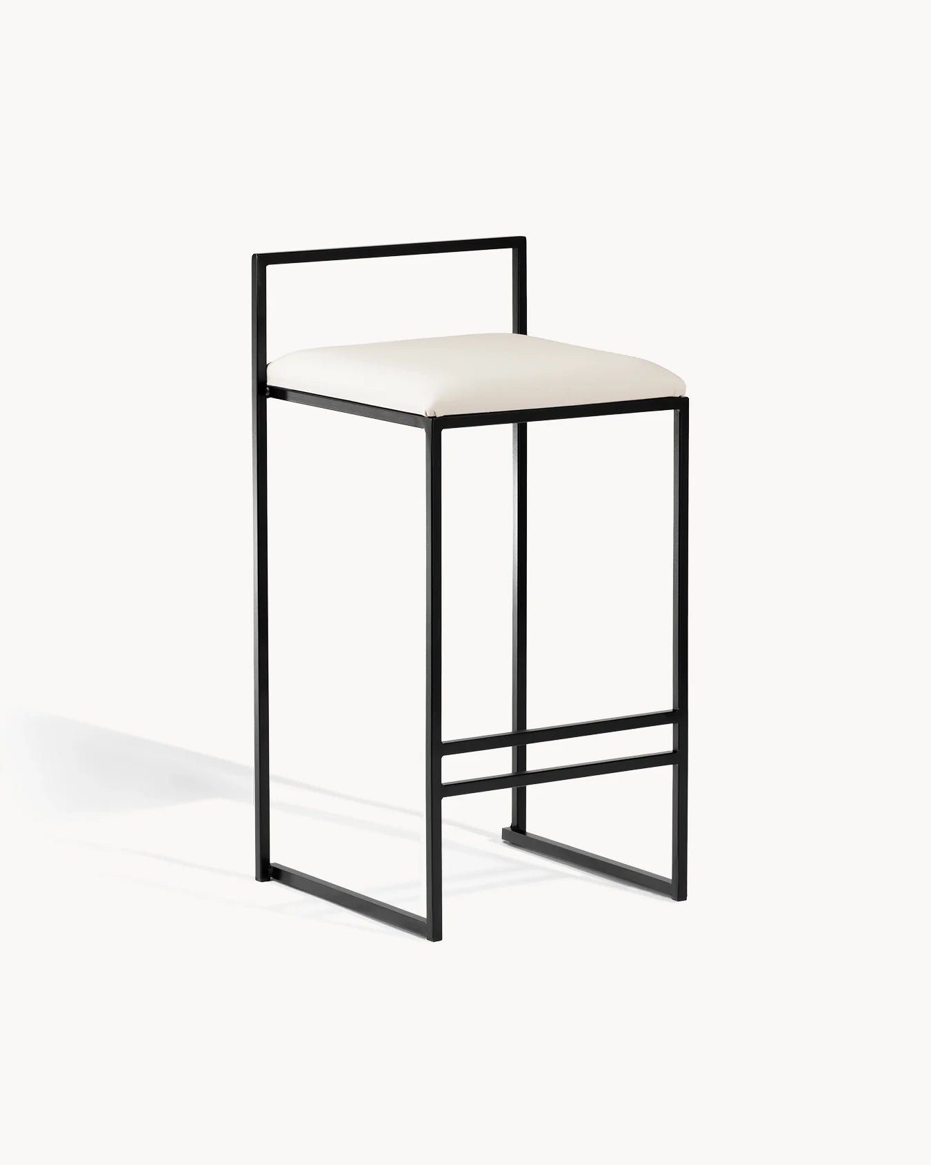 Tabouret de bar Freja - Noir - Cuir Ivory